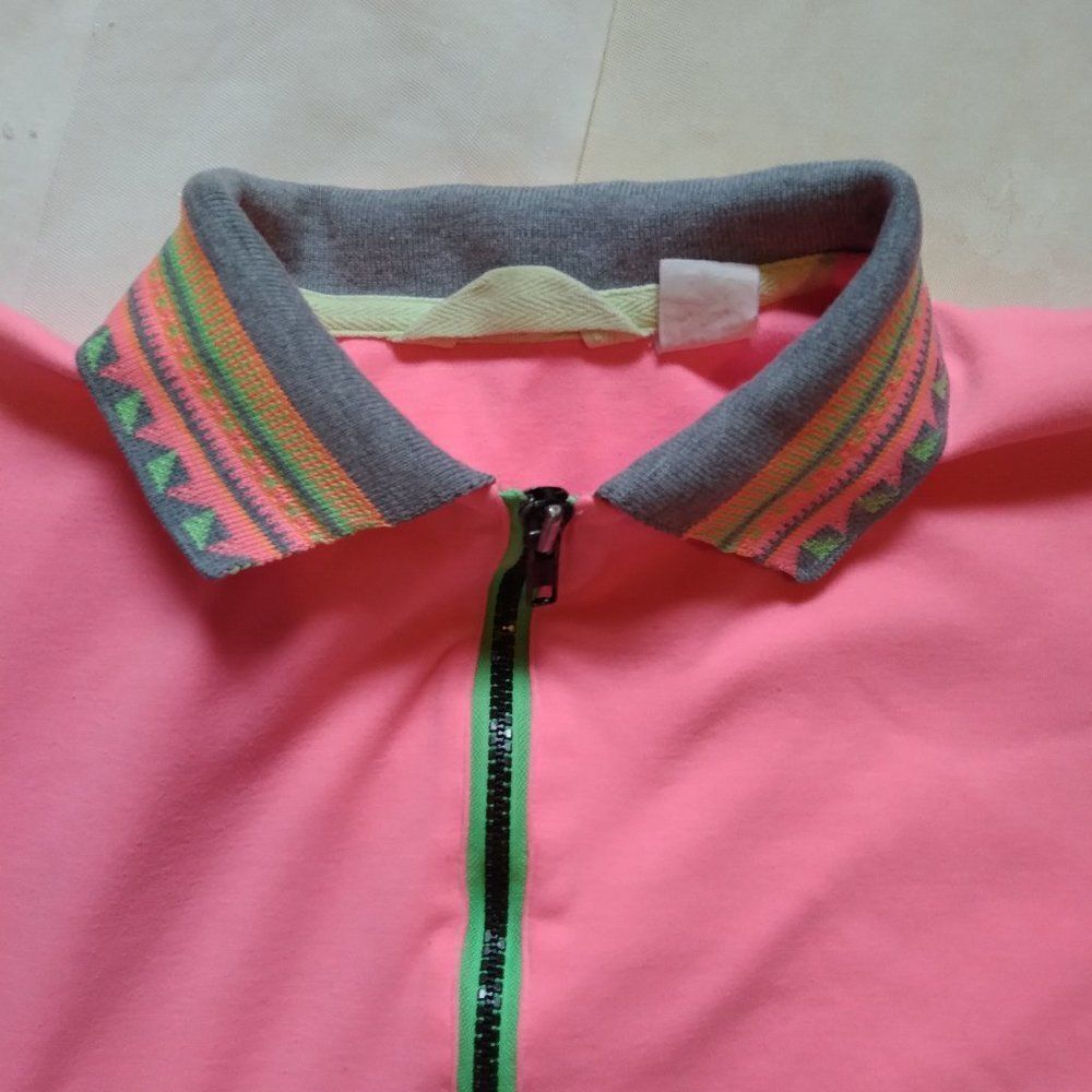 Vintage Recreation Neon Color Block Polo Shirt